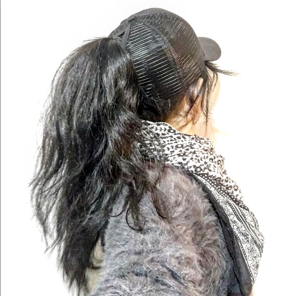 2019 High ponytail messy bun truckers mesh cap - Picture 5 of 6